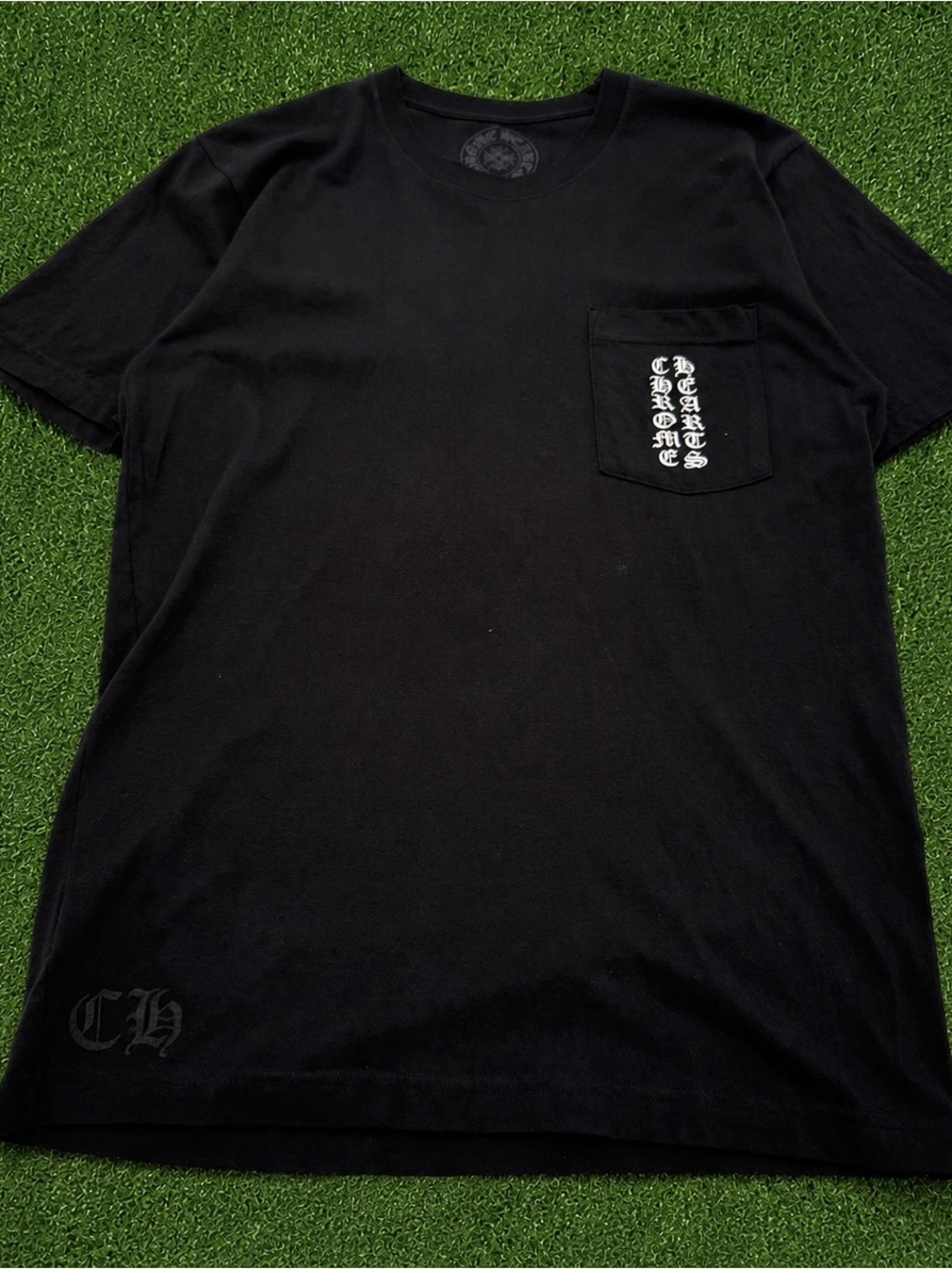Chrome Hearts Black Tee with White Pocket Script
